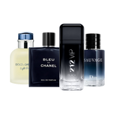 Combo de 4 perfumes - 212 Black, Bleu de Chanel, Sauvage, Light Blue 100ML