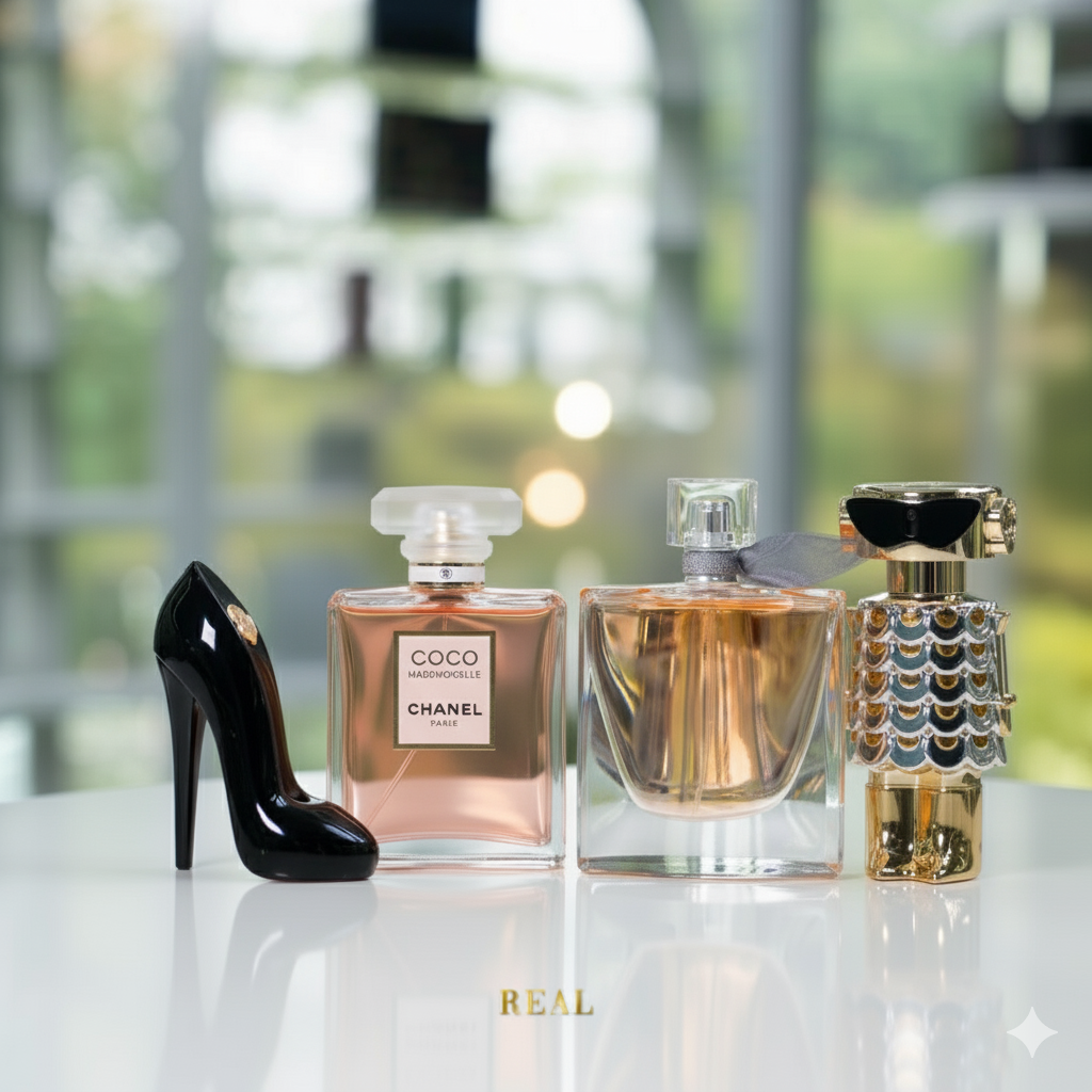Combo de 4 perfumes - Good Girl, Coco Mademoiselle, Lancôme, Fame